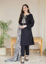 3PC MARINA EMBROIDERED SHIRT WITH PASHMINA WOOL PRINTED SHAWL AND TROUSER ZM_1052