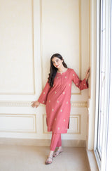 3PC MARINA EMBROIDERED SHIRT WITH PASHMINA WOOL SHAWL AND TROUSER ZM_1070