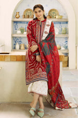 MARINA 3PC EMBROIDERED DRESS DIGITAL PRINTED SHAWL ZM_1037