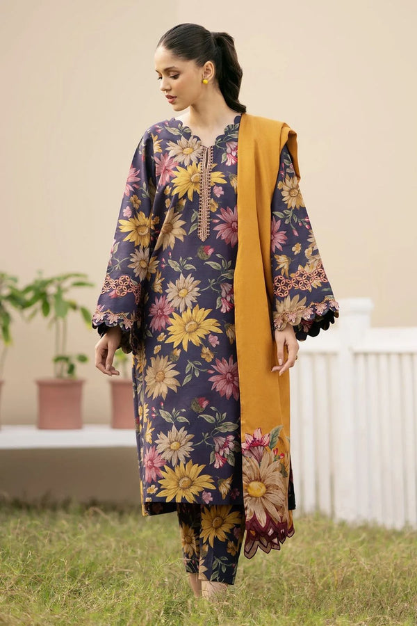 3PC KARANDI PRINTED SHIRT WITH KARANDI PRINTED DUAPTTA AND TROUSER ZM_1058