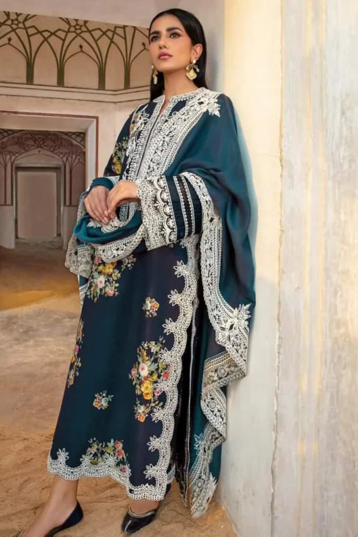 MARINA 3PC EMBROIDERED DRESS WITH EMBROIDERED SHAWL ZM_1102