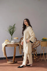 3PC MARINA EMBROIDERED SHIRT WITH PASHMINA WOOL SHAWL AND TROUSER ZM_1072