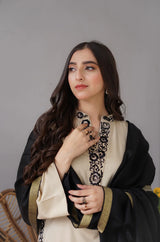 3PC MARINA EMBROIDERED SHIRT WITH PASHMINA WOOL SHAWL AND TROUSER ZM_1072