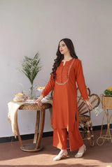 3PC MARINA EMBROIDERED SHIRT WITH PASHMINA WOOL SHAWL AND TROUSER ZM_1069