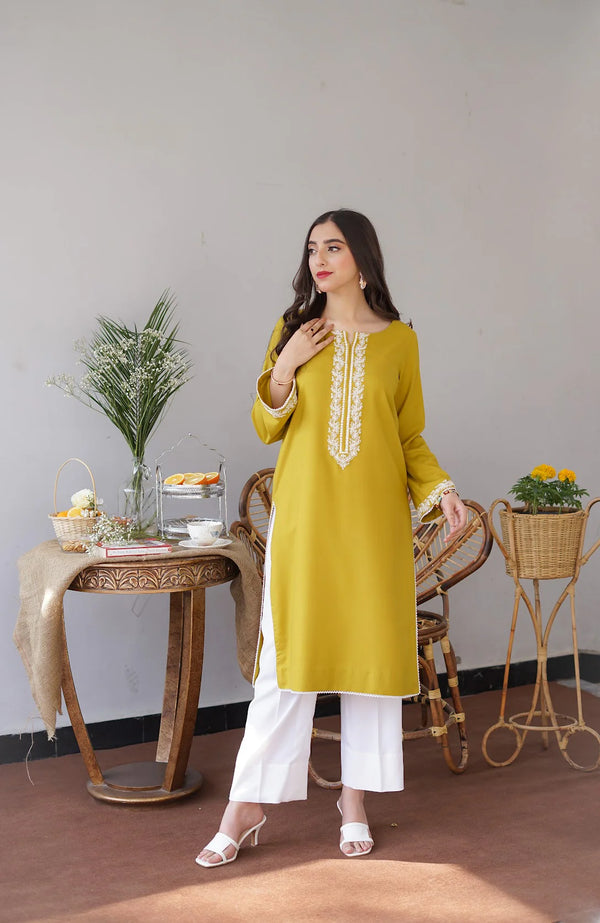 3PC MARINA EMBROIDERED SHIRT WITH PASHMINA WOOL SHAWL AND TROUSER ZM_1068