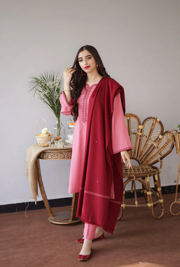 MARINA 3PC EMBROIDERED DRESS EMBROIDERED SHAWL ZM_1065