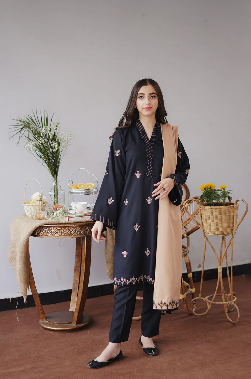 MARINA 3PC EMBROIDERED DRESS EMBROIDERED SHAWL ZM_1071