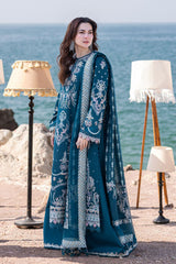 MARINA 3PC EMBROIDERED SHIRT WITH EMBROIDERED SHAWL ZM_1090