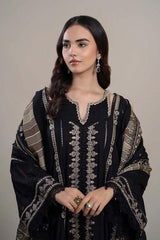 EMBROIDERED 3PC DRESS DIGITAL PRINTED SHAWL ZM_1098