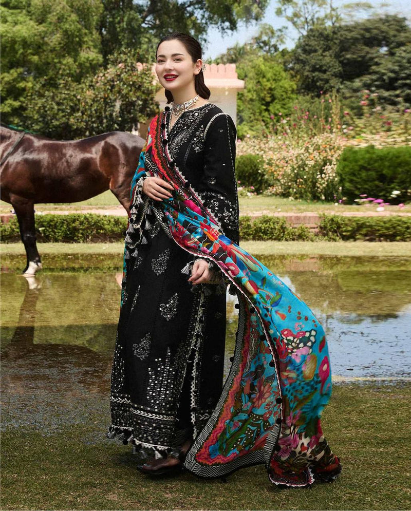 MARINA 3PC EMBROIDERED DRESS WITH PASHMINA PRINTED  SHAWL ZM_1101