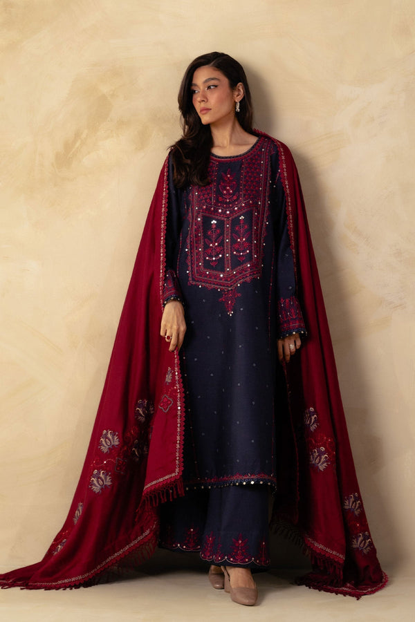 MARINA 3PC EMBROIDERED DRESS EMBROIDERED SHAWL ZM_1021