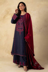 MARINA 3PC EMBROIDERED DRESS EMBROIDERED SHAWL ZM_1021