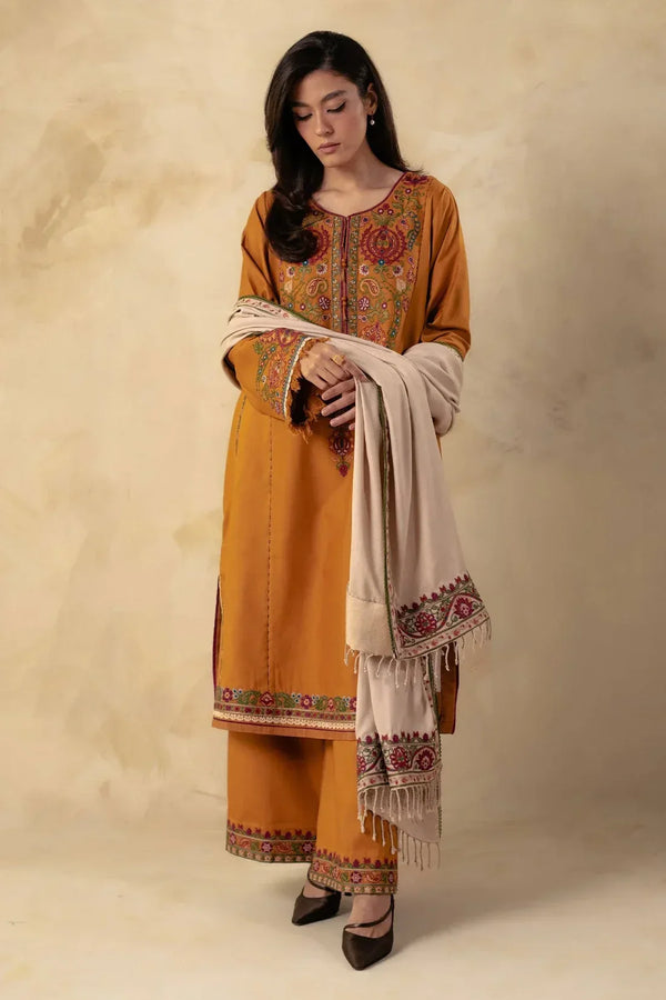 MARINA 3PC EMBROIDERED DRESS EMBROIDERED SHAWL ZM_1031