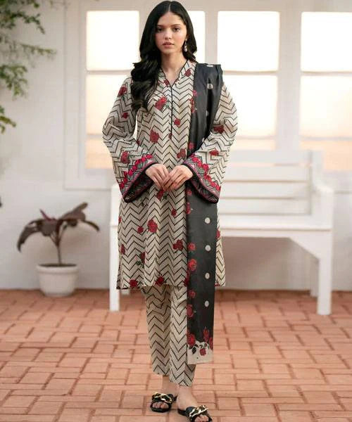 3PC KARANDI PRINTED SHIRT WITH KARANDI PRINTED DUAPTTA AND TROUSER ZM_1061