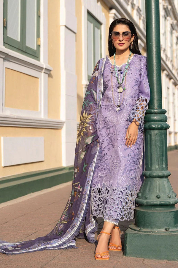 MARINA 3PC EMBROIDERED DRESS DIGITAL PRINTED SHAWL ZM_1040