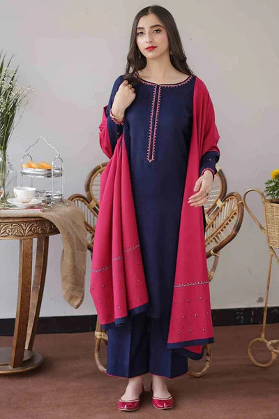 MARINA 3PC EMBROIDERED DRESS EMBROIDERED SHAWL ZM_1061